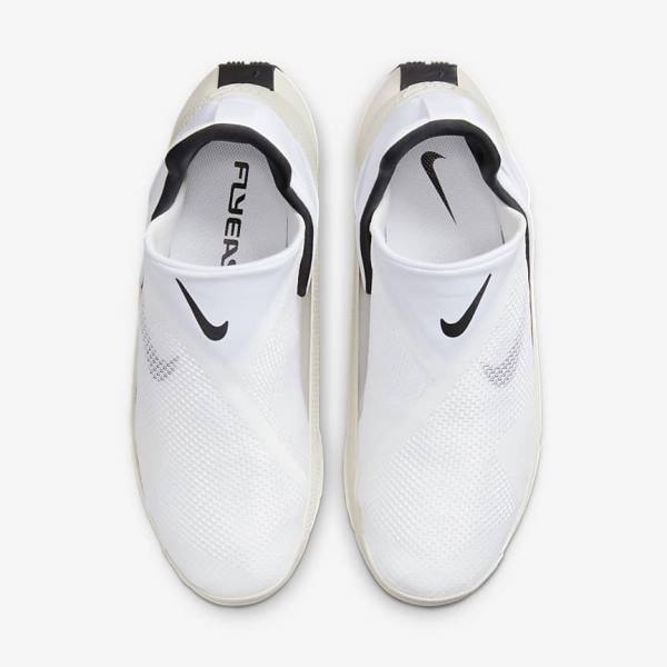 Nike Go FlyEase Men's Sneakers White / Black | NK954QVE