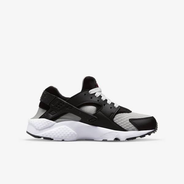 Nike Huarache Run Older Kids' Running Shoes Black / Grey / White / Red | NK209NOL