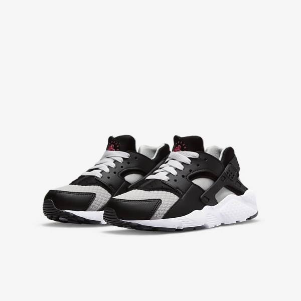 Nike Huarache Run Older Kids' Running Shoes Black / Grey / White / Red | NK209NOL