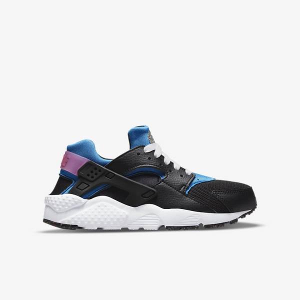 Nike Huarache Run Older Kids' Sneakers Black / Light Blue / Pink / Mint | NK237JZU