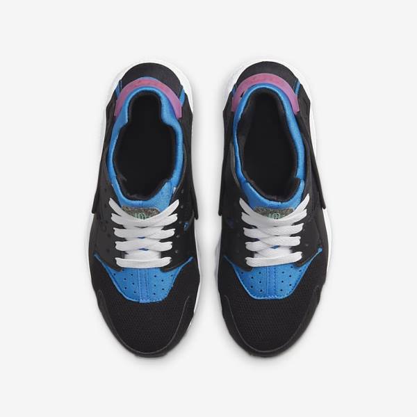 Nike Huarache Run Older Kids' Sneakers Black / Light Blue / Pink / Mint | NK237JZU