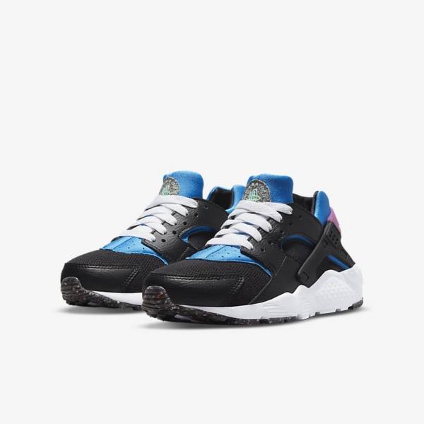 Nike Huarache Run Older Kids' Sneakers Black / Light Blue / Pink / Mint | NK237JZU