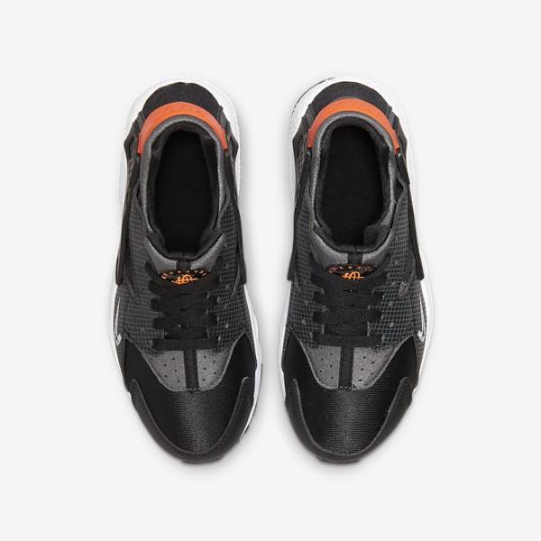 Nike Huarache Run Older Kids' Sneakers Black / Orange / Grey / White | NK307GHL