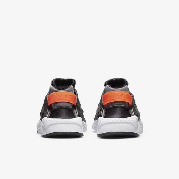 Nike Huarache Run Older Kids' Sneakers Black / Orange / Grey / White | NK307GHL