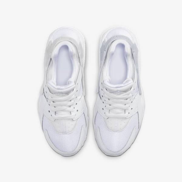 Nike Huarache Run Older Kids' Sneakers White / Platinum / White | NK183BTX