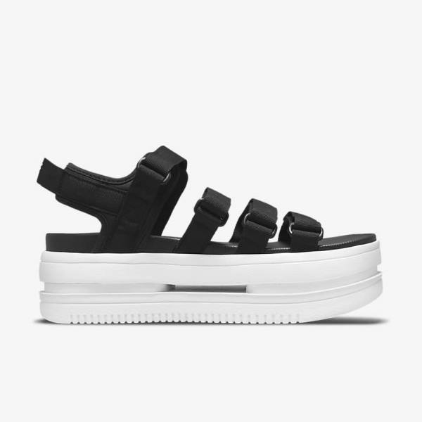 Nike Icon Classic Women's Sandals Black / White | NK768YNM