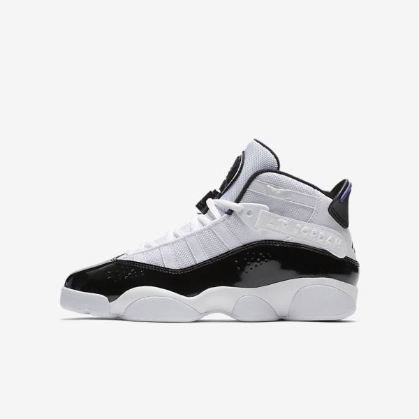 Nike Jordan 6 Rings Older Kids\' Jordan Shoes White / Black | NK694PHJ