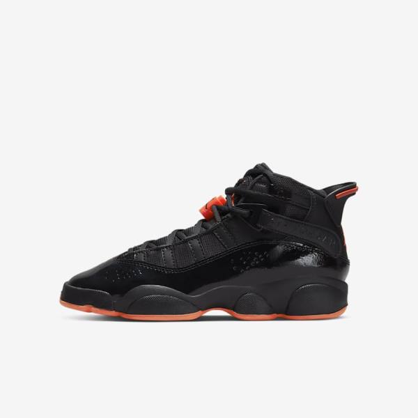 Nike Jordan 6 Rings Older Kids\' Sneakers Black | NK092LTJ