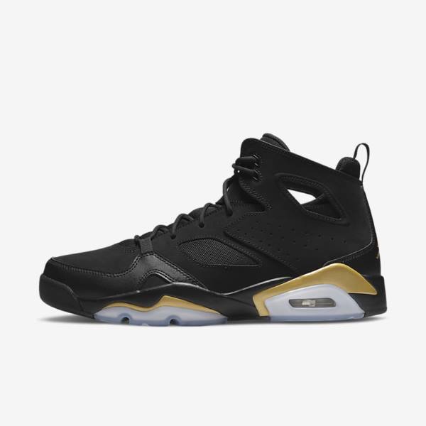 Nike Jordan Flight Club 91 Men\'s Sneakers Black / Metal Gold | NK145YSL