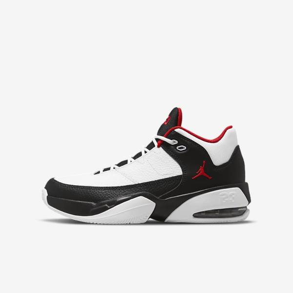 Nike Jordan Max Aura 3 Older Kids\' Jordan Shoes White / Black / Red | NK840STZ