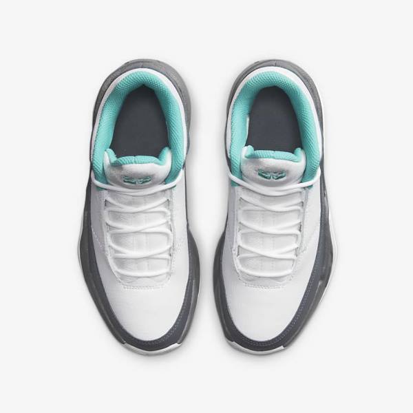 Nike Jordan Max Aura 3 Older Kids' Sneakers White / Grey / Turquoise | NK160IHT