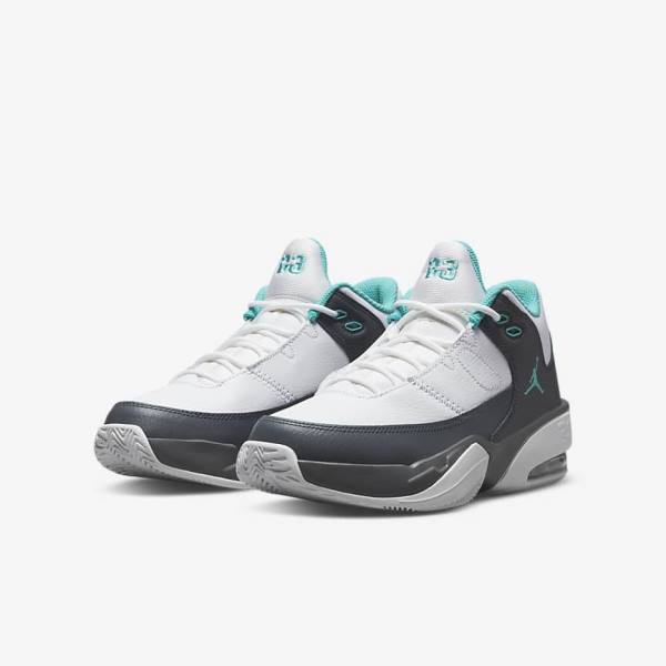 Nike Jordan Max Aura 3 Older Kids' Sneakers White / Grey / Turquoise | NK160IHT