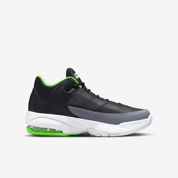 Nike Jordan Max Aura 3 Older Kids' Sneakers Black / Grey / White / Green | NK856ERP