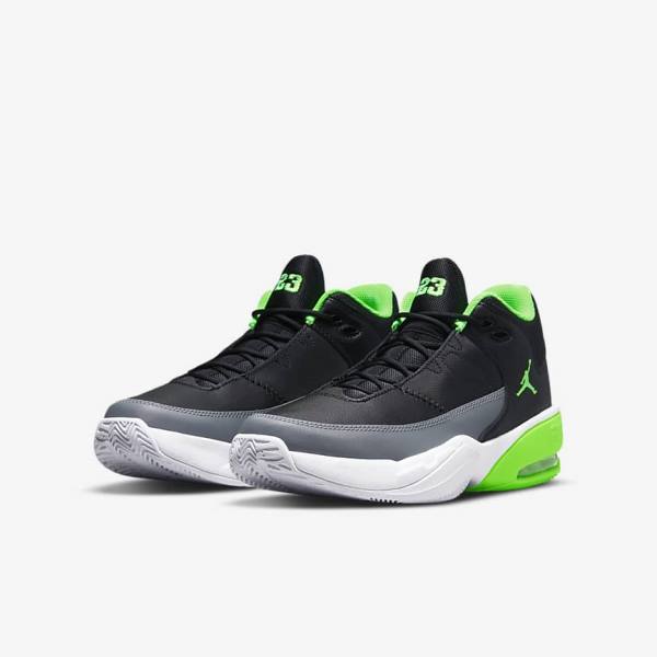 Nike Jordan Max Aura 3 Older Kids' Sneakers Black / Grey / White / Green | NK856ERP