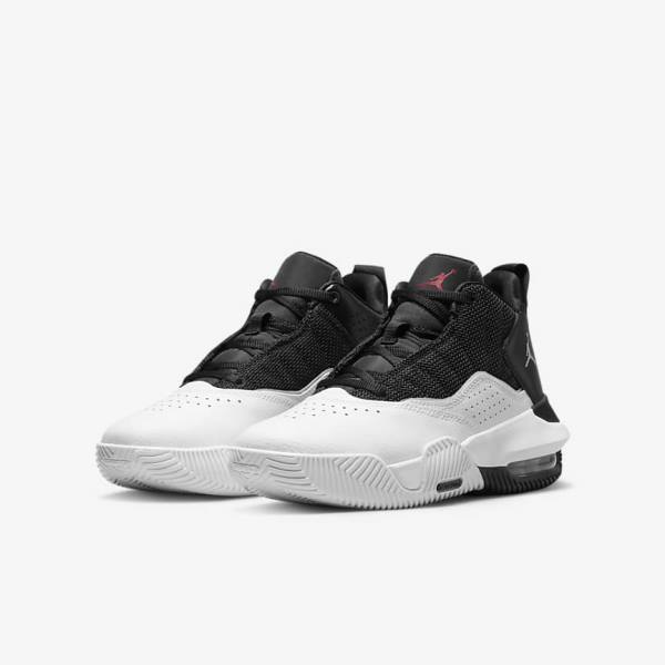 Nike Jordan Stay Loyal Older Kids' Jordan Shoes Black / White / Metal Silver / Red | NK089LMW