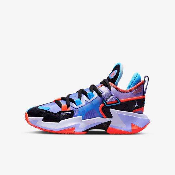 Nike Jordan Why Not Zer0.5 Older Kids\' Basketball Shoes Black / Blue / Light Red | NK305KRS