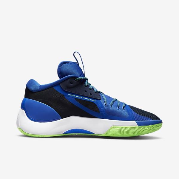 Nike Jordan Zoom Separate Men's Basketball Shoes Navy / Blue / White / Green | NK817TIC