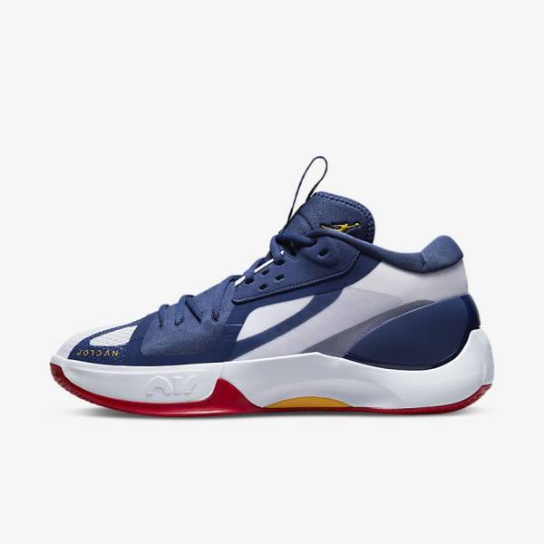 Nike Jordan Zoom Separate Men\'s Jordan Shoes Navy / White / Red / Gold | NK851GSW