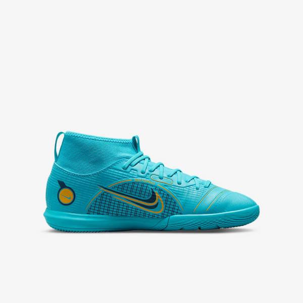 Nike Jr. Mercurial Superfly 8 Academy IC Younger and Older Indoor Court Kids' Football Shoes Blue / Orange | NK946FRQ