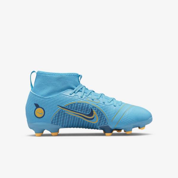 Nike Jr. Mercurial Superfly 8 Academy MG Older Multi-Ground Kids' Football Shoes Blue / Orange | NK621OKX