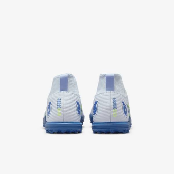 Nike Jr. Mercurial Superfly 8 Academy TF Older Turf Kids' Football Shoes Grey / Light Blue / Dark Blue | NK904VYN