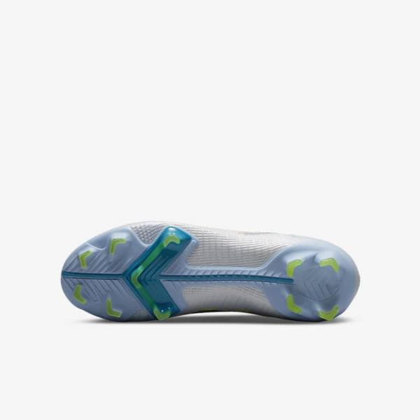 Nike Jr. Mercurial Superfly 8 Pro FG Younger and Older Firm-Grounds Kids' Football Shoes Grey / Light Blue | NK742CTM