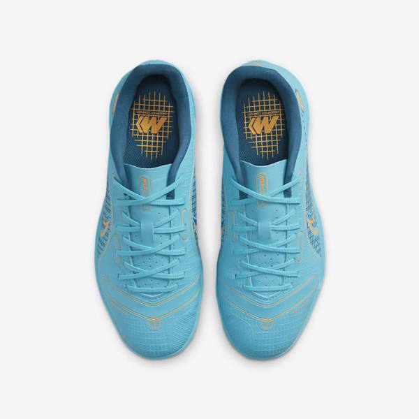 Nike Jr. Mercurial Vapor 14 Academy IC Older Indoor Court Kids' Football Shoes Blue / Orange | NK876KCT