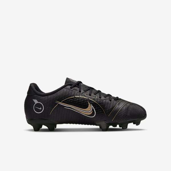 Nike Jr. Mercurial Vapor 14 Academy MG Older Multi-Ground Kids' Football Shoes Black / Metal Silver / Grey / Metal Gold | NK184GWK