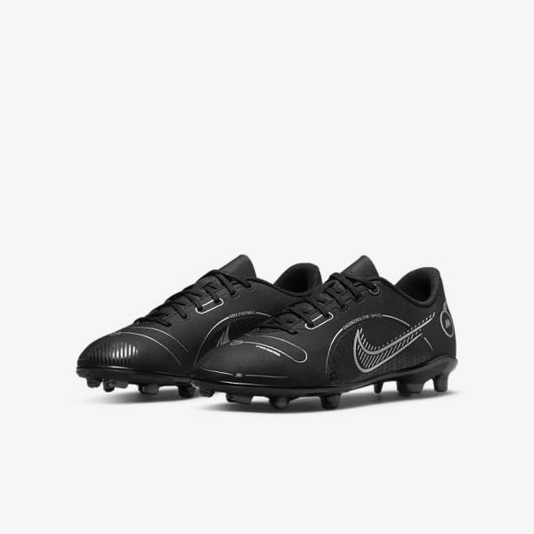 Nike Jr. Mercurial Vapor 14 Club MG Older Multi-Ground Kids' Football Shoes Black / Grey / Metal Silver | NK054VSY