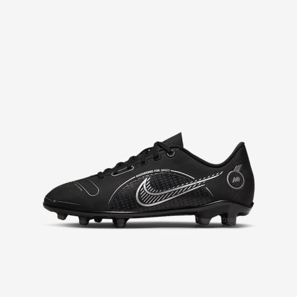 Nike Jr. Mercurial Vapor 14 Club MG Older Multi-Ground Kids\' Football Shoes Black / Grey / Metal Silver | NK054VSY