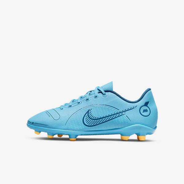 Nike Jr. Mercurial Vapor 14 Club MG Older Multi-Ground Kids\' Football Shoes Blue / Orange | NK760SWO