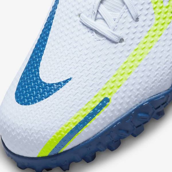 Nike Jr. Phantom GT2 Academy Dynamic Fit TF Older Turf Kids' Football Shoes Grey / Light Blue / Dark Blue | NK486UAK