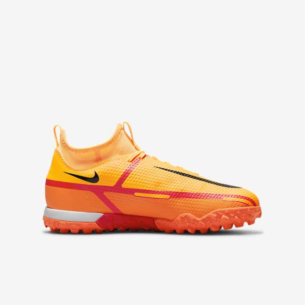 Nike Jr. Phantom GT2 Academy Dynamic Fit TF Older Turf Kids' Football Shoes Orange / Light Red / Black | NK618IDH