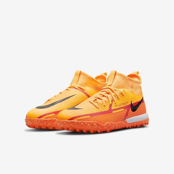 Nike Jr. Phantom GT2 Academy Dynamic Fit TF Older Turf Kids' Football Shoes Orange / Light Red / Black | NK618IDH