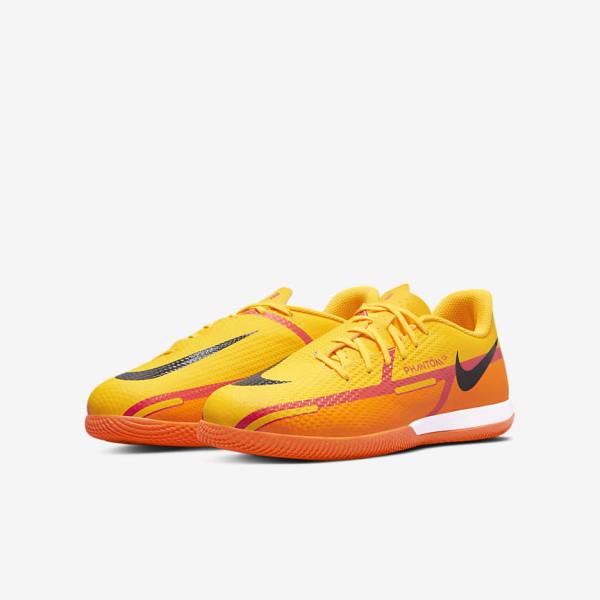 Nike Jr. Phantom GT2 Academy IC Older Indoor Court Kids' Football Shoes Orange / Light Red / Black | NK491CZU