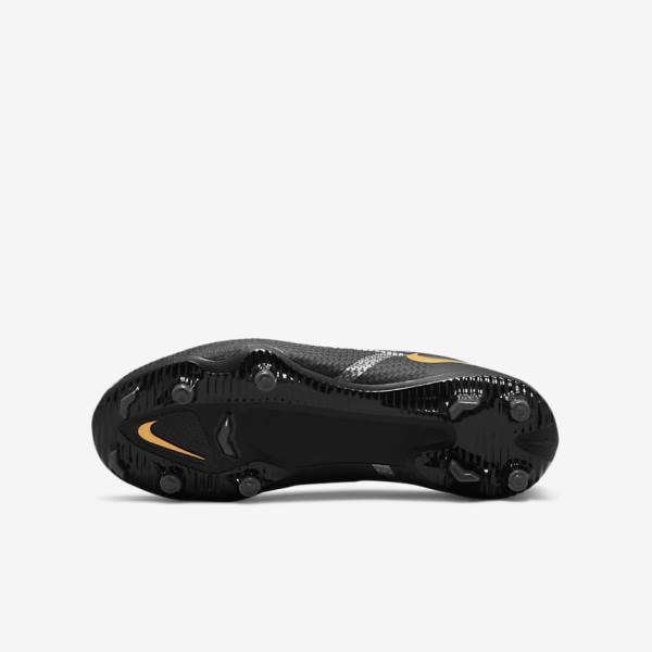 Nike Jr. Phantom GT2 Academy MG Older Multi-Ground Kids' Football Shoes Black / Metal Gold / Dark Grey / Metal Dark Grey | NK204XCP