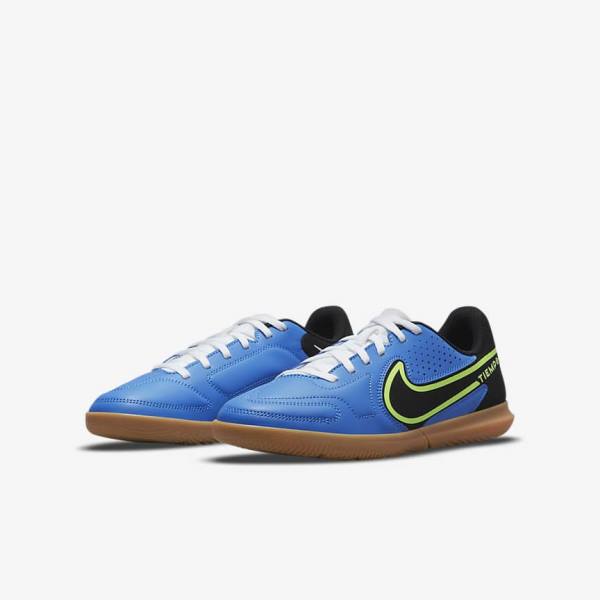 Nike Jr. Tiempo Legend 9 Club IC Older Indoor-Court Kids' Football Shoes Light Blue / Light Green / Brown / Black | NK175ZHA