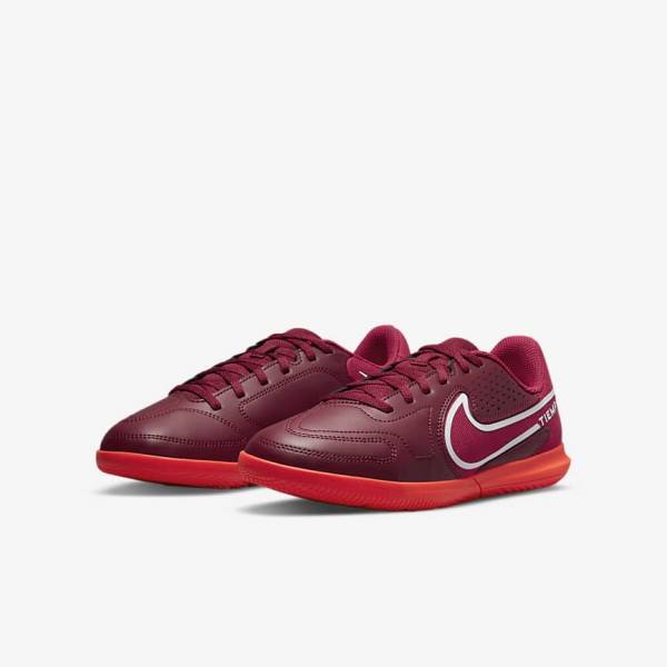 Nike Jr. Tiempo Legend 9 Club IC Older Indoor-Court Kids' Football Shoes Red / Light Red | NK457JAC