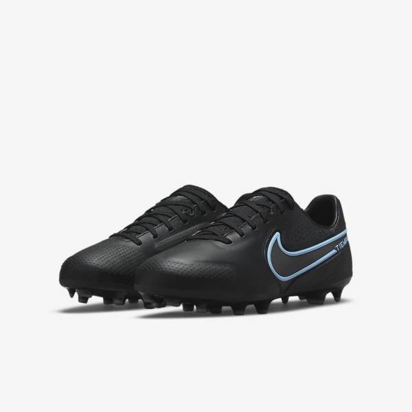 Nike Jr. Tiempo Legend 9 Pro FG Older Firm-Ground Kids' Football Shoes Black / Grey | NK867VRT