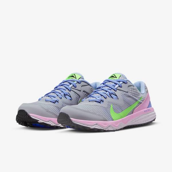 Nike Juniper Trail Trail Women's Running Shoes Grey / Light Blue / Pink / Green | NK729LSW