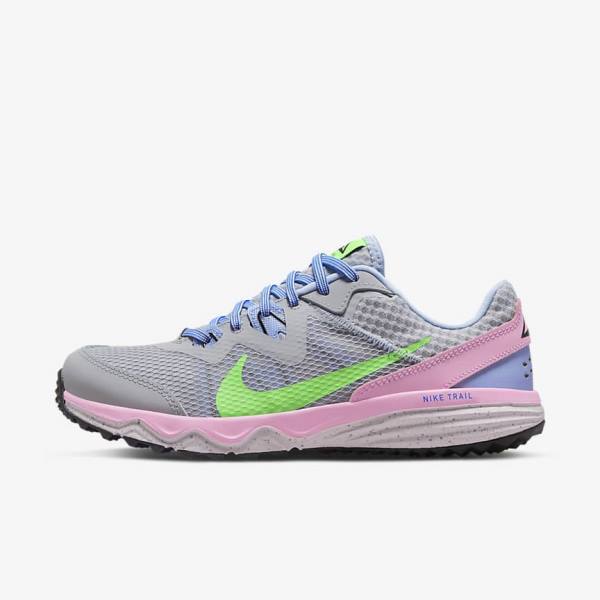 Nike Juniper Trail Trail Women\'s Running Shoes Grey / Light Blue / Pink / Green | NK729LSW