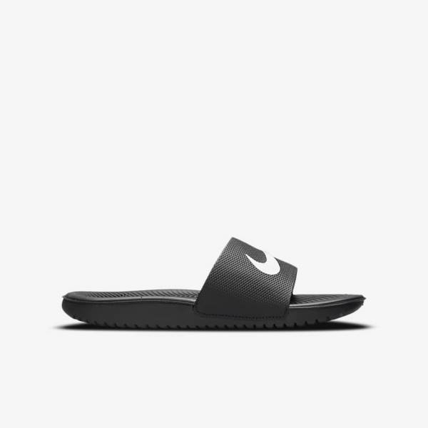 Nike Kawa Older Kids' Slides Black / White | NK912OQG