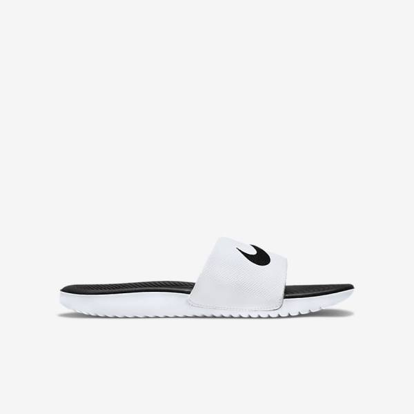 Nike Kawa Older Kids' Slides White / Black | NK846VPJ