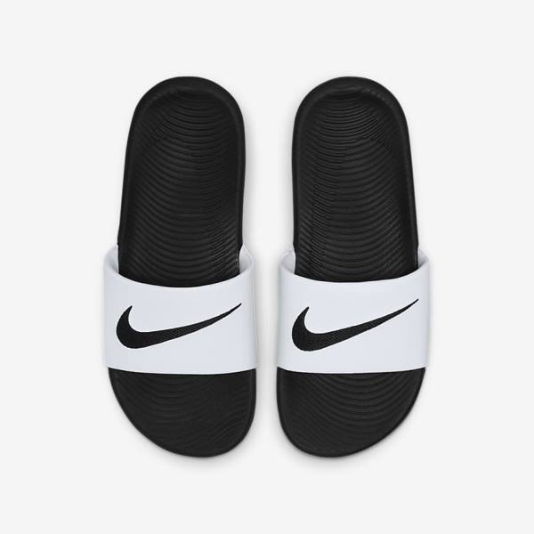 Nike Kawa Older Kids' Slides White / Black | NK846VPJ