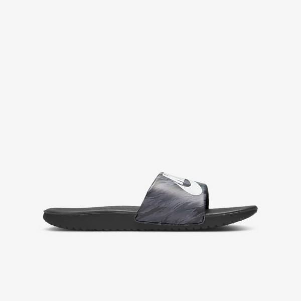 Nike Kawa SE Older Kids' Slides Black / Platinum | NK234ZVX