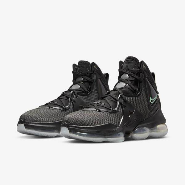 Nike LeBron 19 Men's Basketball Shoes Black / Dark Grey / Green | NK152AWO