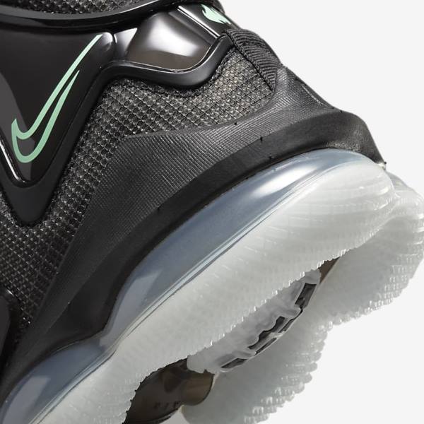 Nike LeBron 19 Men's Basketball Shoes Black / Dark Grey / Green | NK152AWO