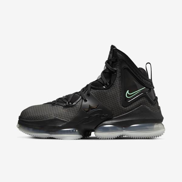 Nike LeBron 19 Men\'s Basketball Shoes Black / Dark Grey / Green | NK152AWO