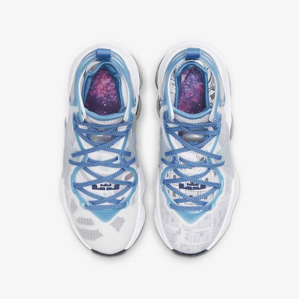 Nike LeBron 19 Older Kids' Basketball Shoes White / Blue | NK194QUK