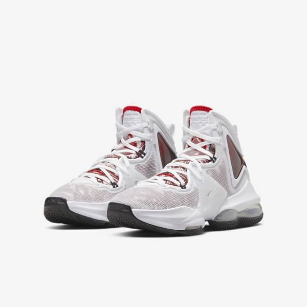 Nike LeBron 19 Older Kids' Basketball Shoes White / Black / Red | NK315BRW